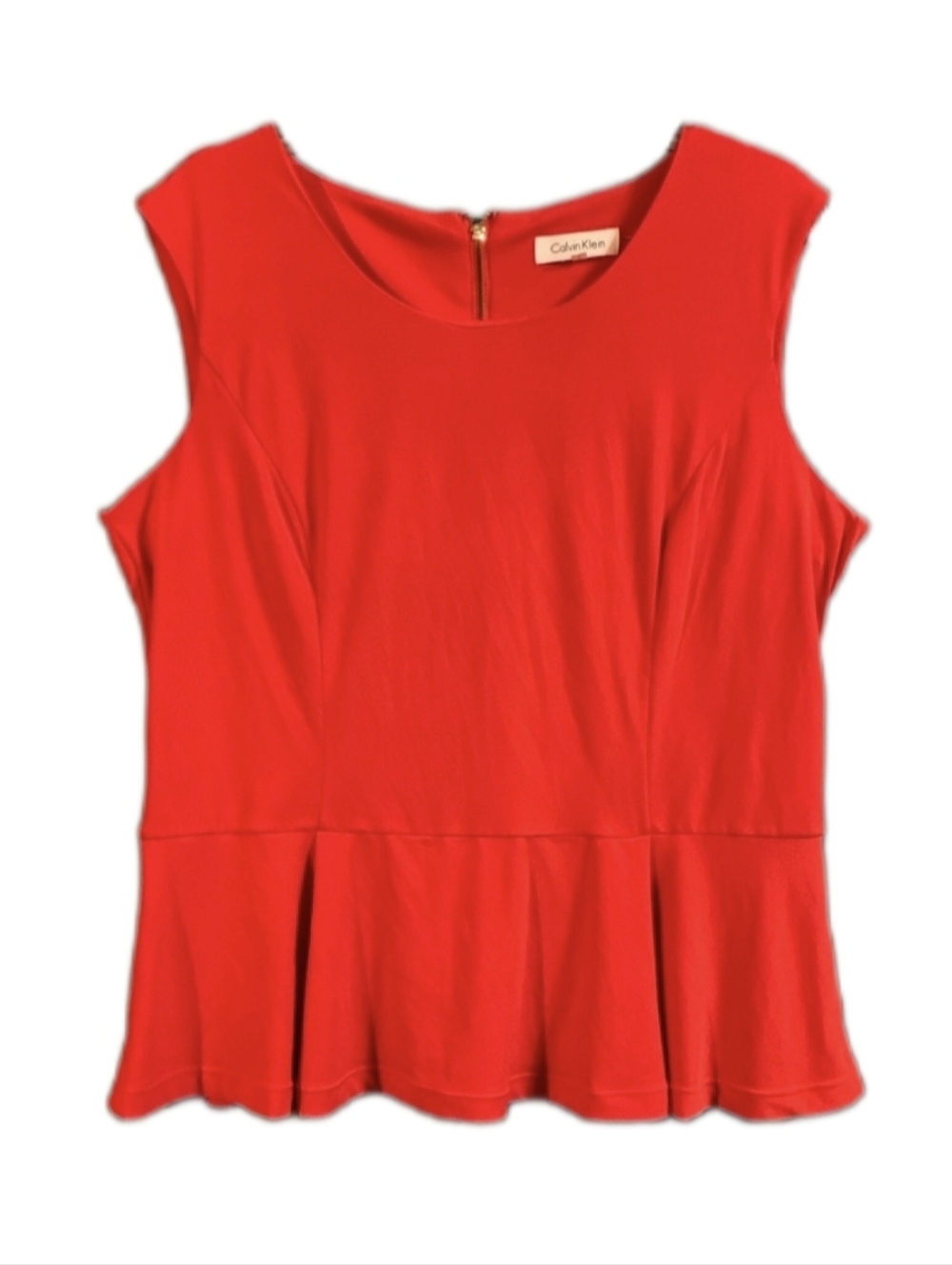 Calvin Klein Peplum Red Shirt Sleeveless